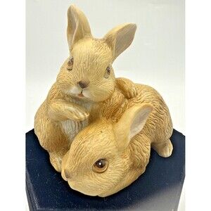 Vintage Homco Bunny Rabbit Figurine Porcelain Collectible 4.5" #1455